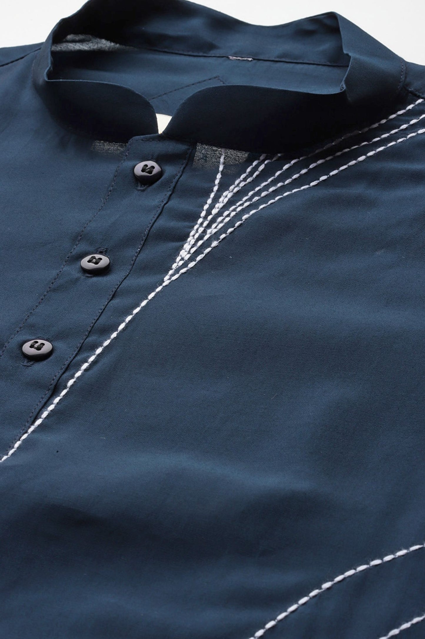 Designer Long Kurta In Navy Blue