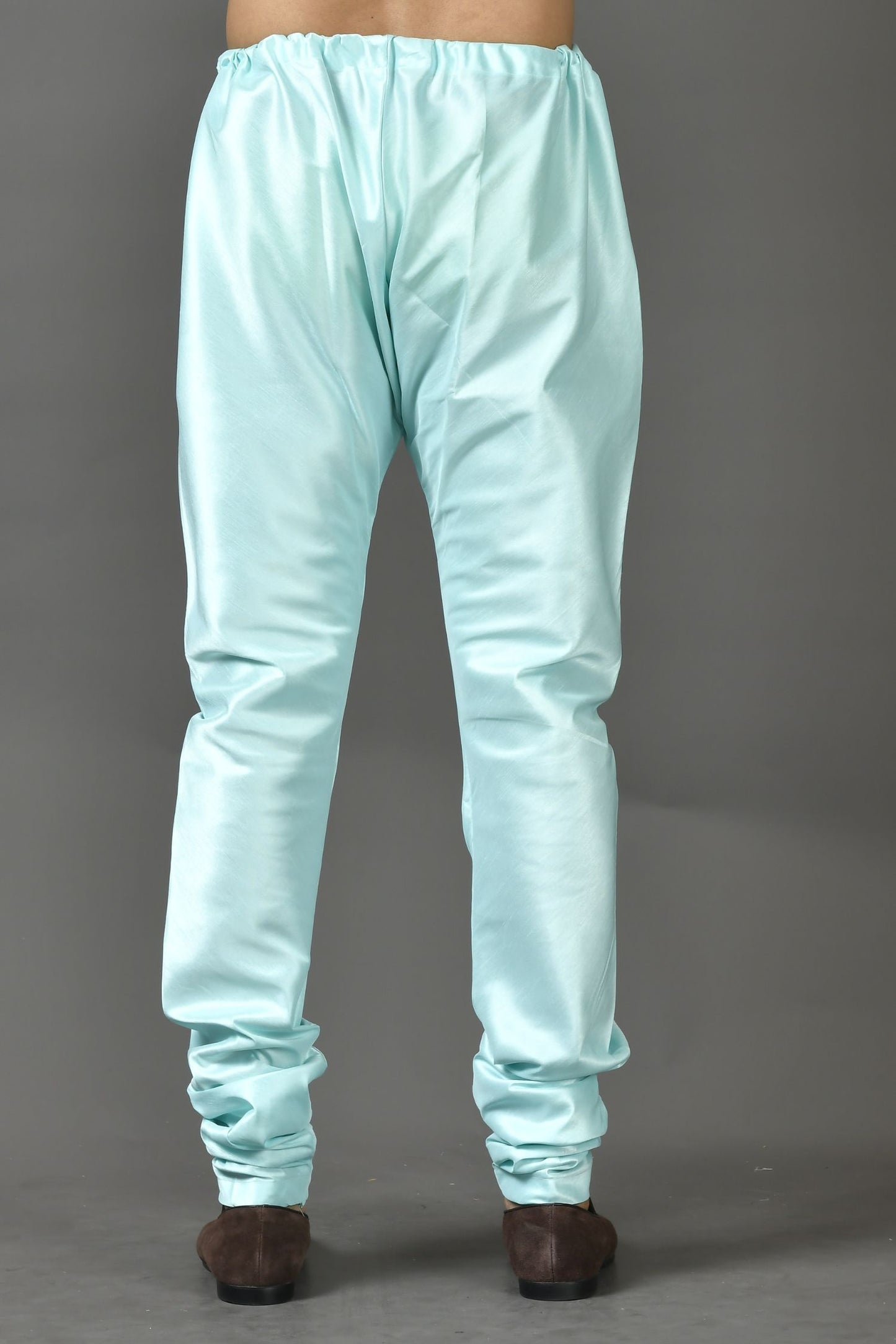 Designer Wear Sky Blue Color Silk Churidar