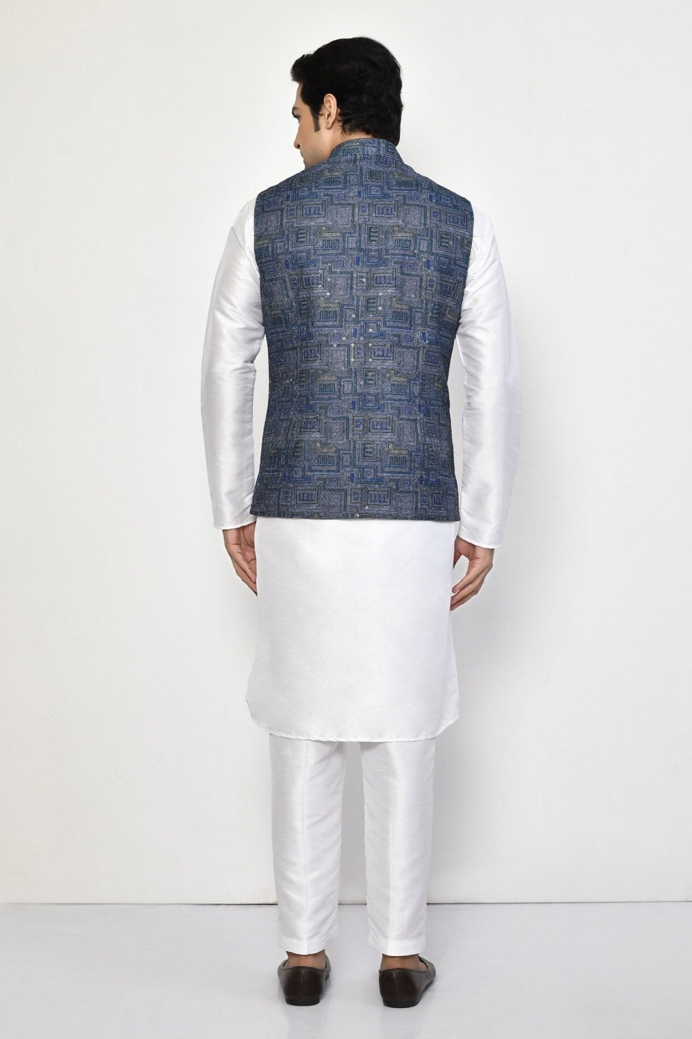 Designer Jacket In Navy Blue - Simaaya