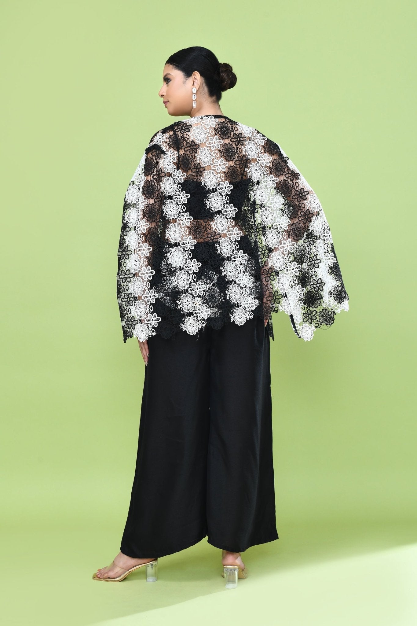 Designer Wear Black Palazzo Set with an Embellished Jacket - Simaaya