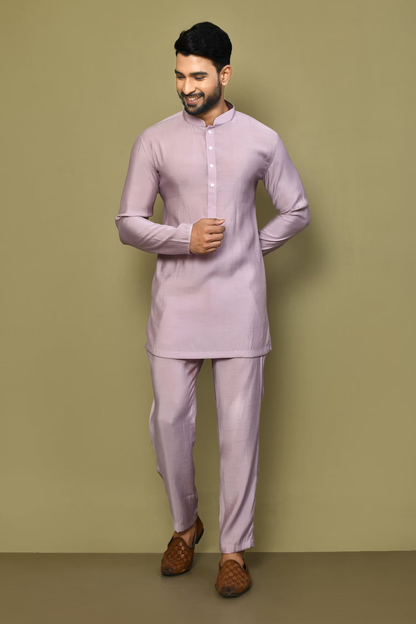 Designer Short Kurta In lavender