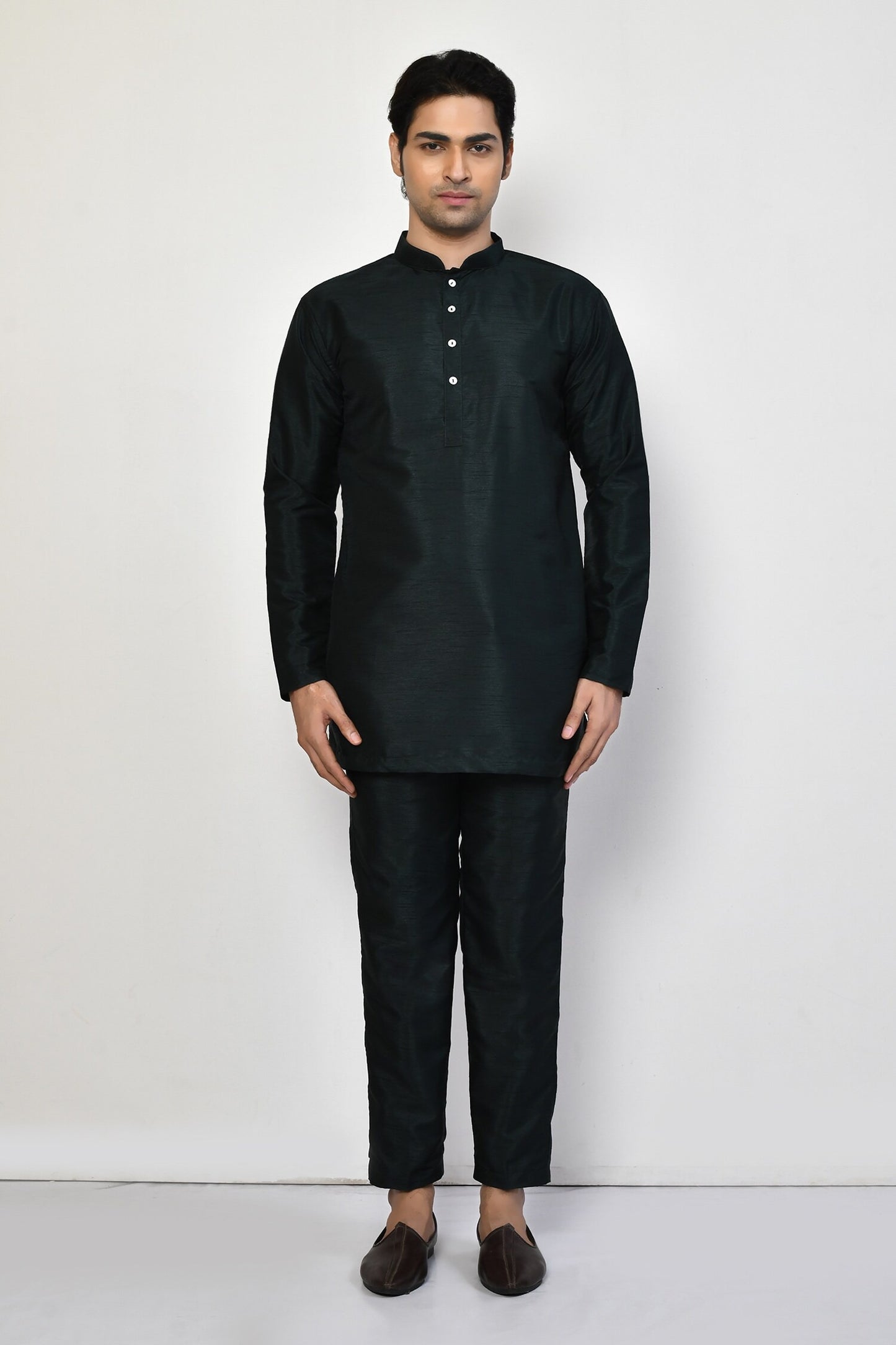Designer Printed Kurta in Deep Green Colour