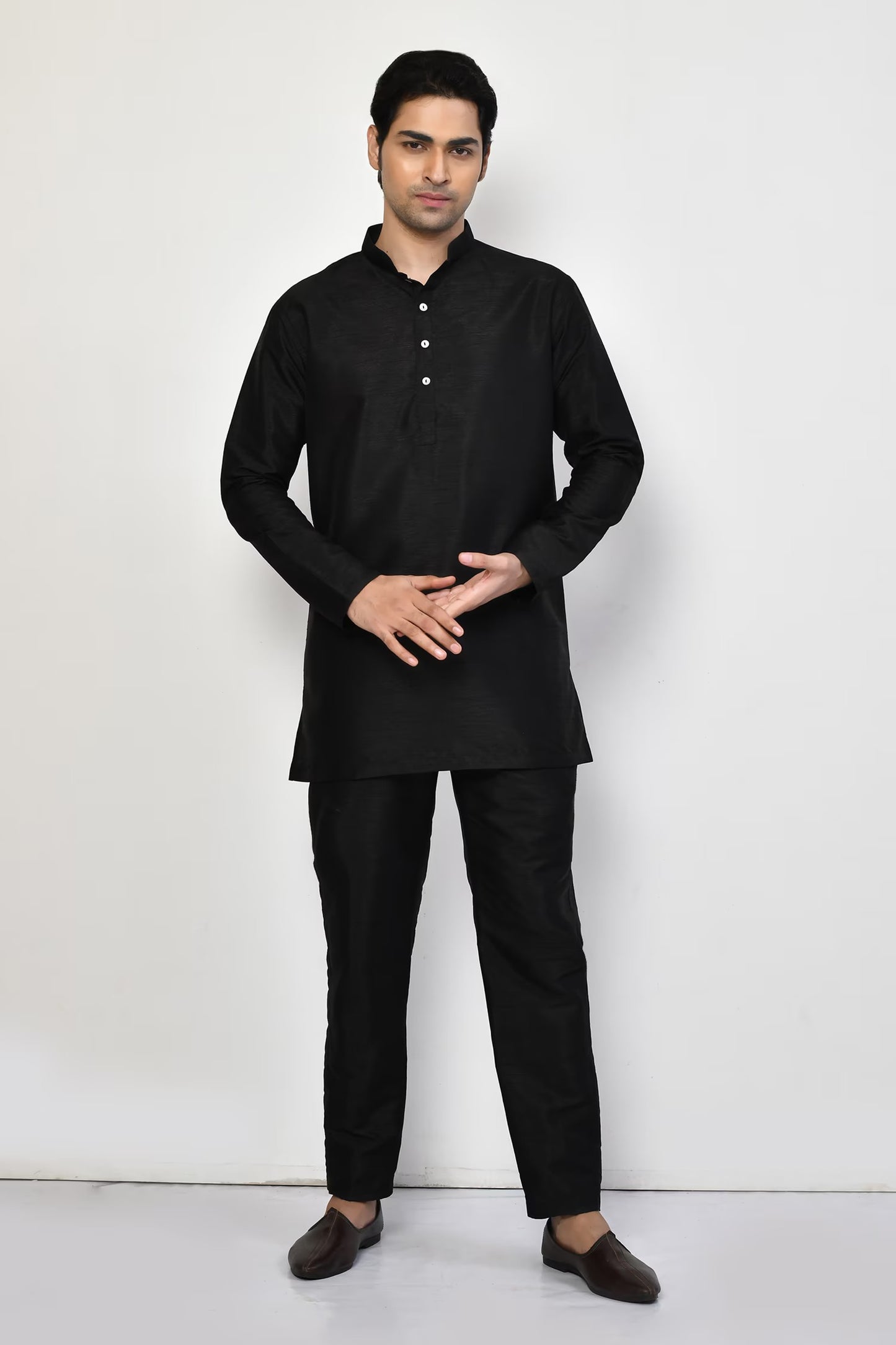 Designer Short Kurta In Black