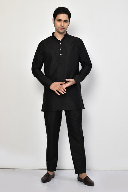Designer Short Kurta In Black