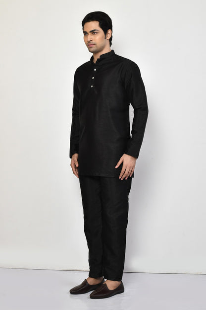 Designer Short Kurta In Black