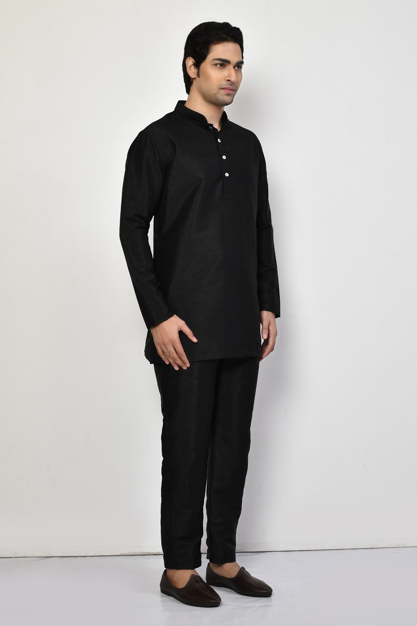 Designer Short Kurta In Black