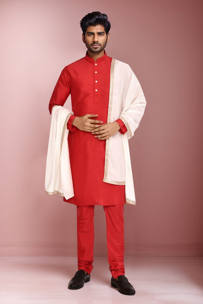 DESIGNER SILK KURTA SILK CHURIDAR & COTTON DUPATTA