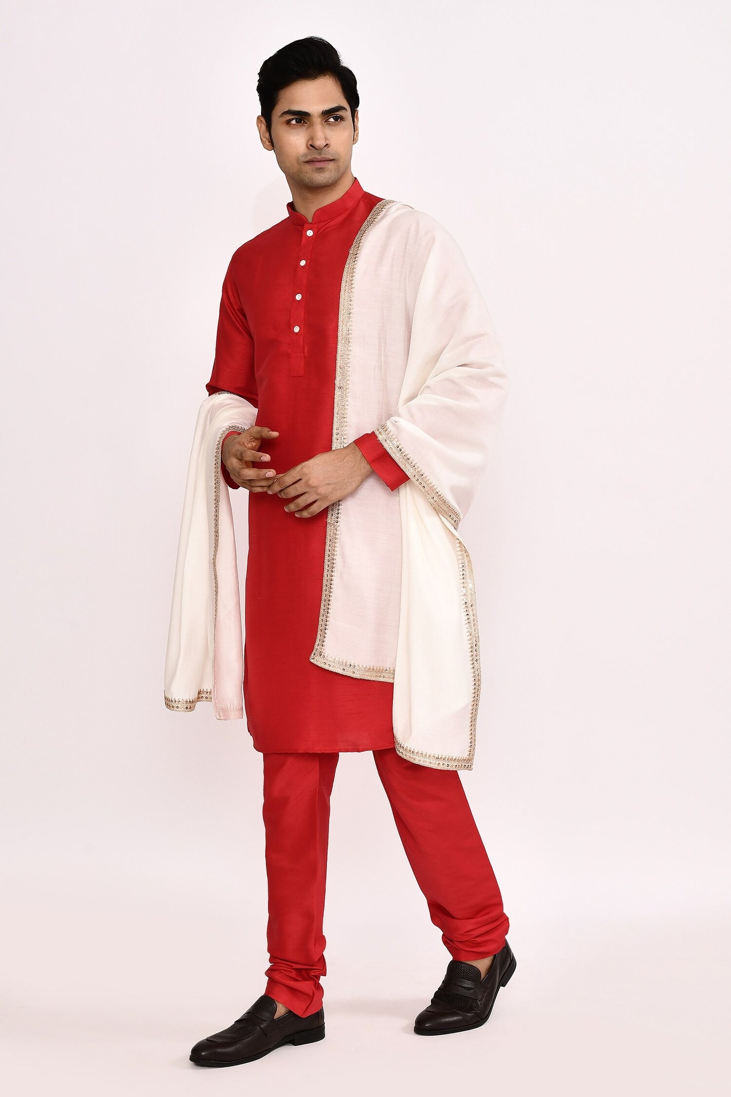 DESIGNER SILK KURTA SILK CHURIDAR & COTTON DUPATTA