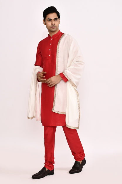 DESIGNER SILK KURTA SILK CHURIDAR & COTTON DUPATTA