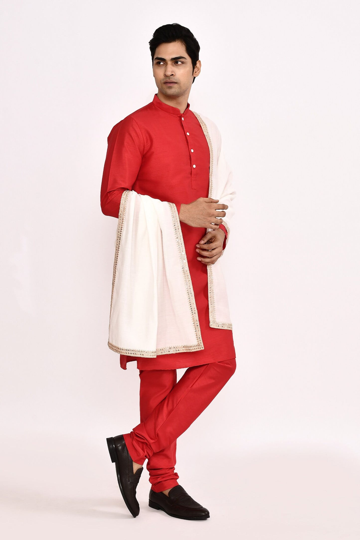 DESIGNER SILK KURTA SILK CHURIDAR & COTTON DUPATTA