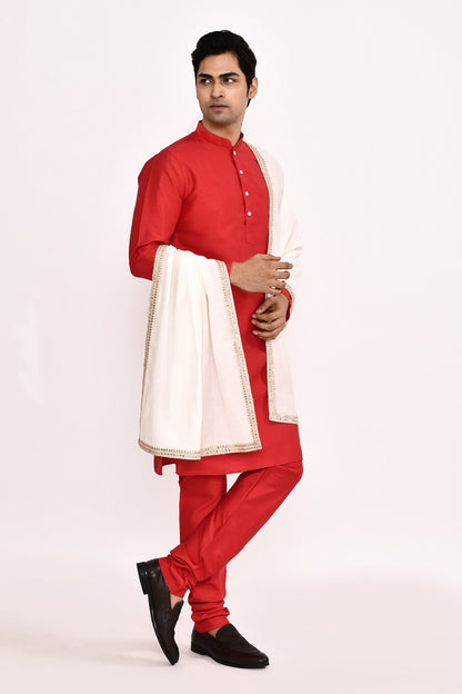DESIGNER SILK KURTA SILK CHURIDAR & COTTON DUPATTA