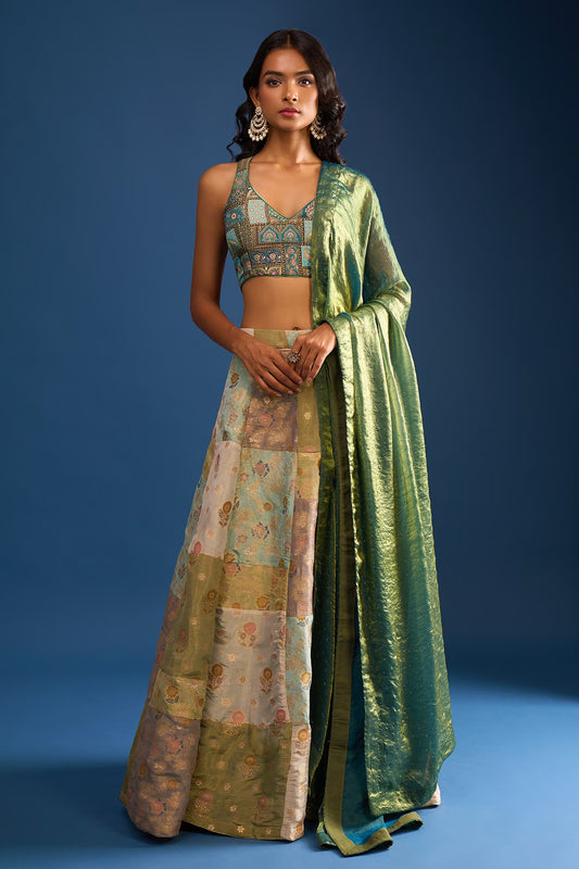 Designer Wear Multi-Colour Lehenga Set