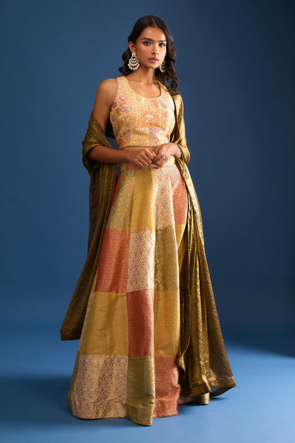 Designer Wear Multi-Colour Lehenga Set
