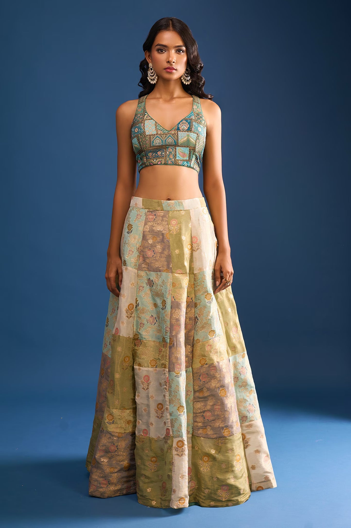 Designer Wear Multi-Colour Lehenga Set