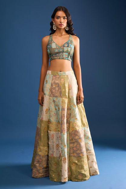 Designer Wear Multi-Colour Lehenga Set