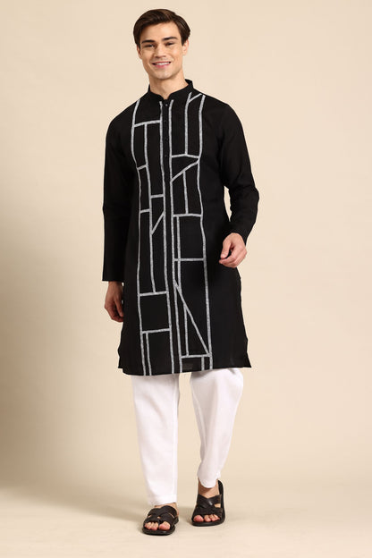 Designer Long Kurta In Black
