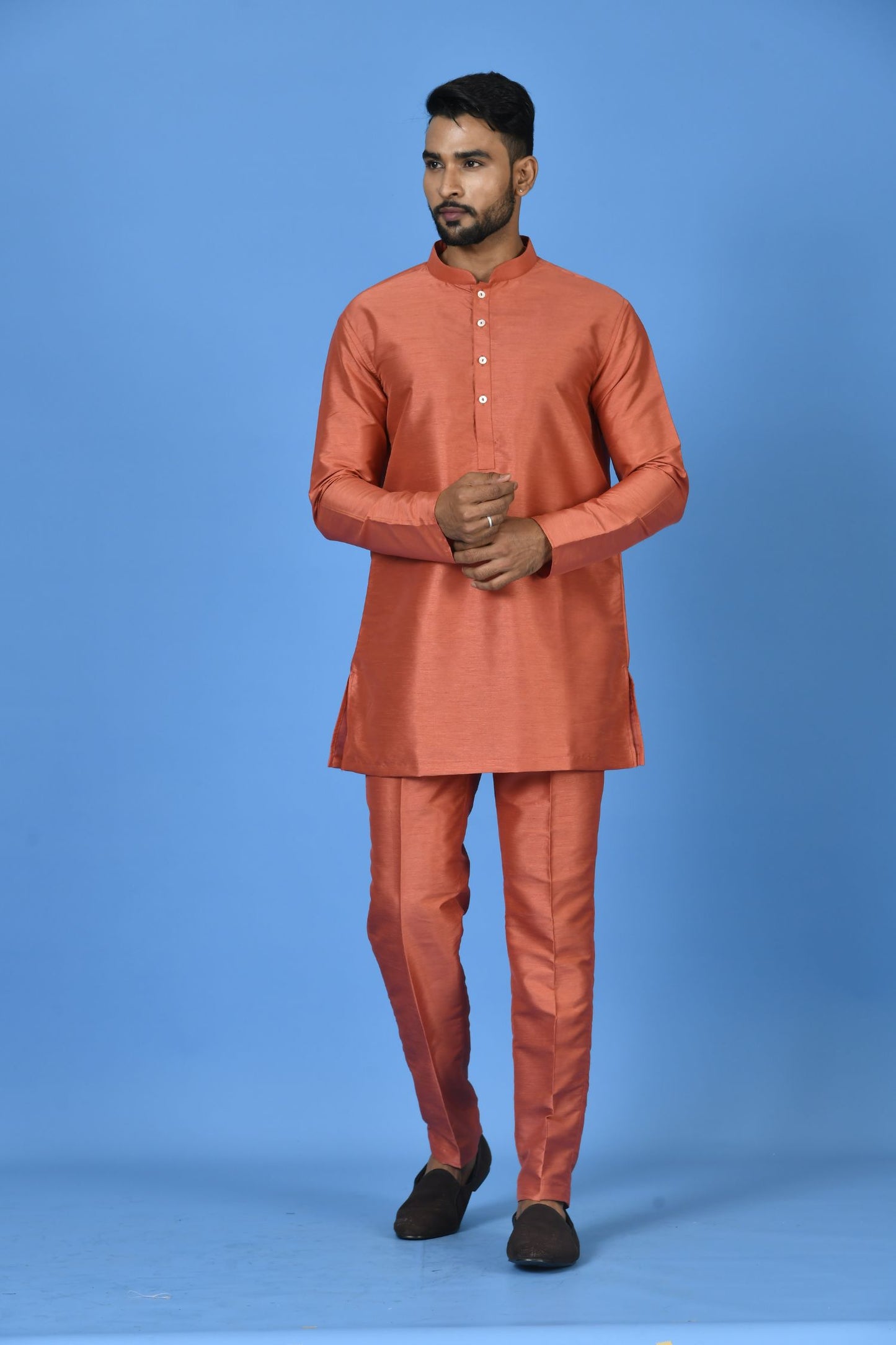 Designer Short Kurta In Peach