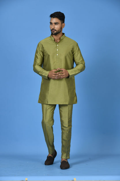 Designer Short Kurta In Green