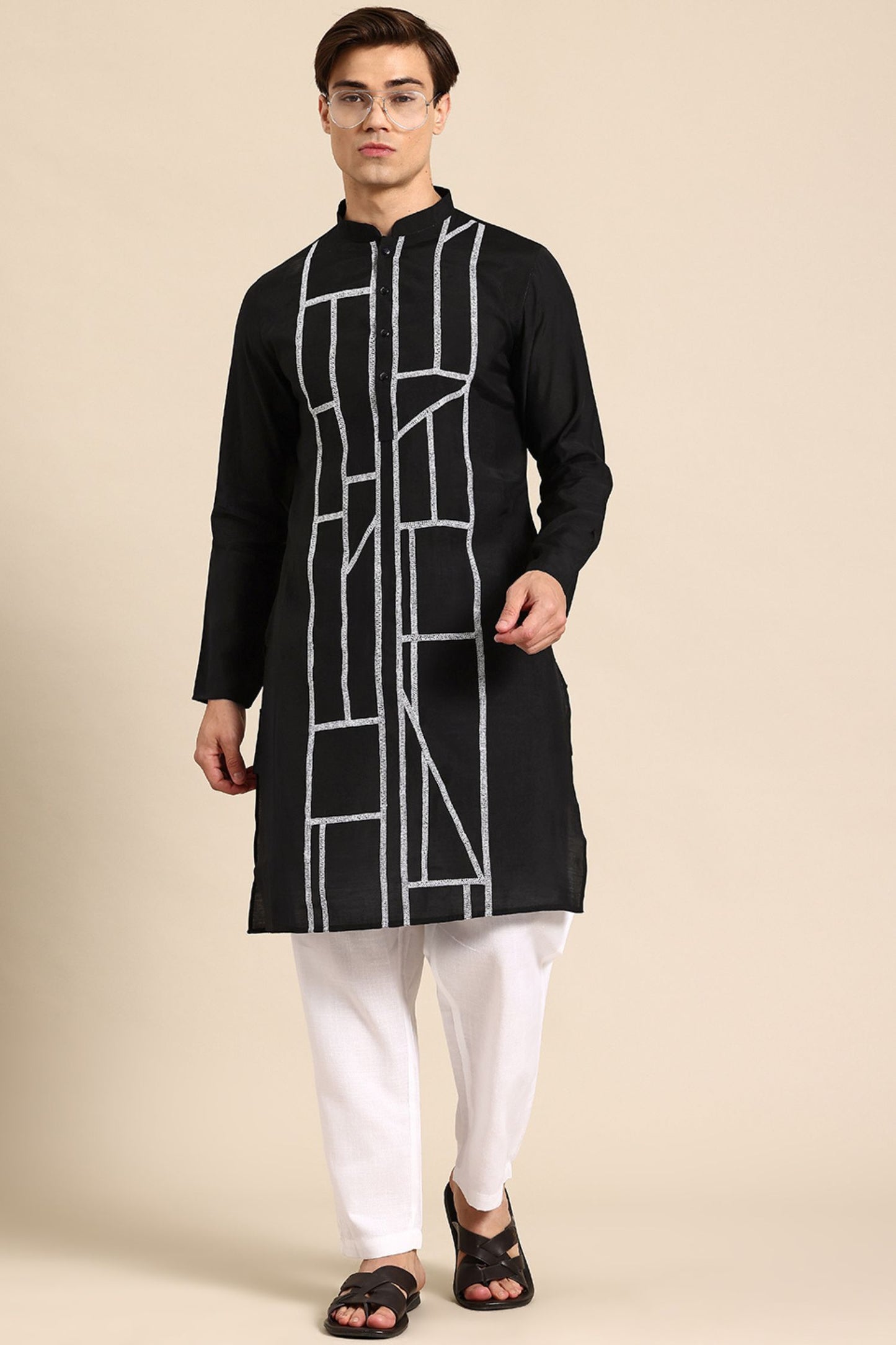 Designer Long Kurta In Black