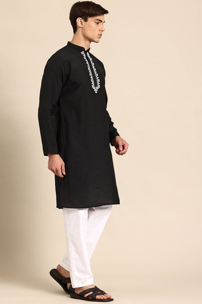 Designer Long Kurta In Black