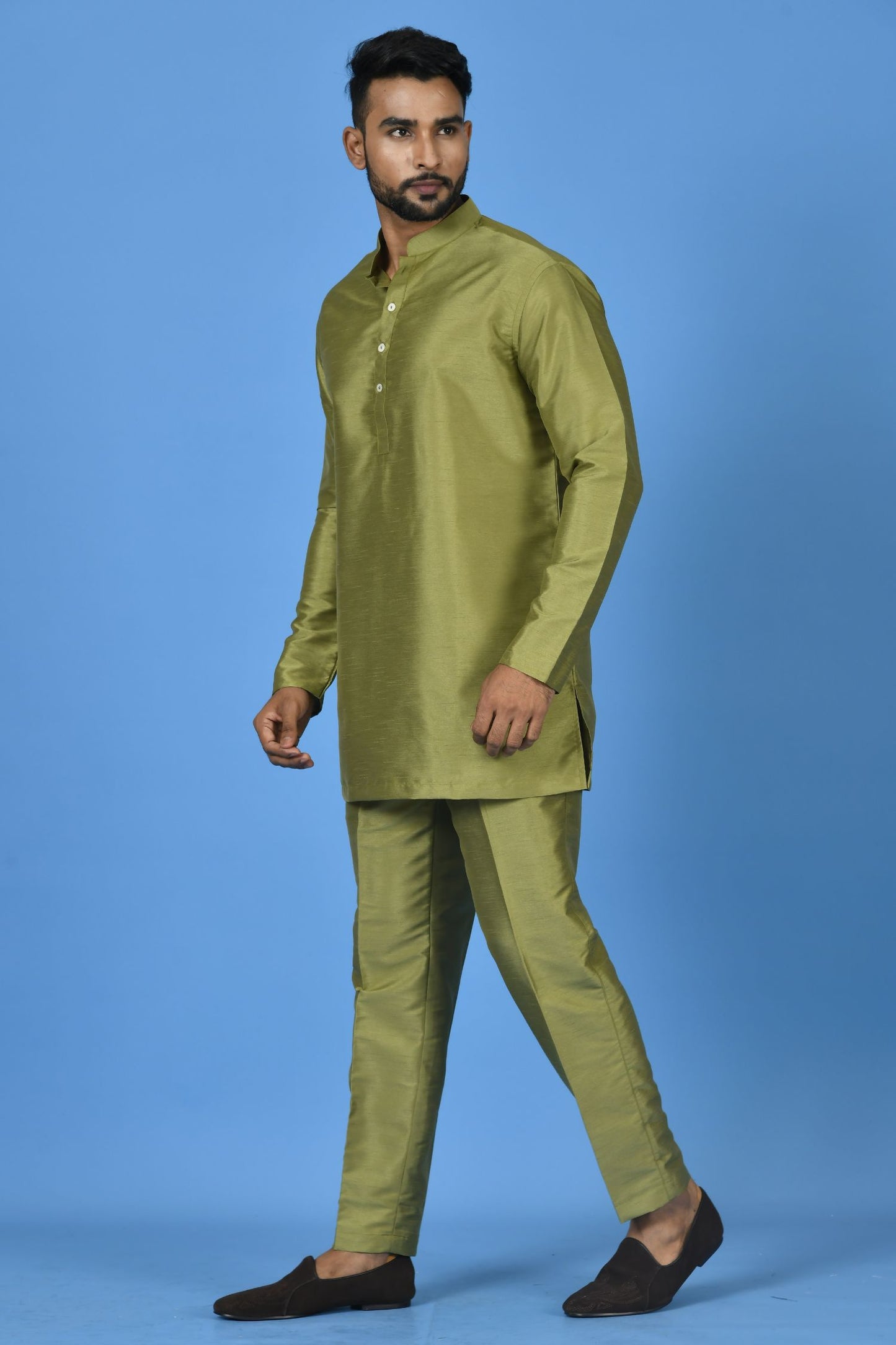Designer Short Kurta In Green
