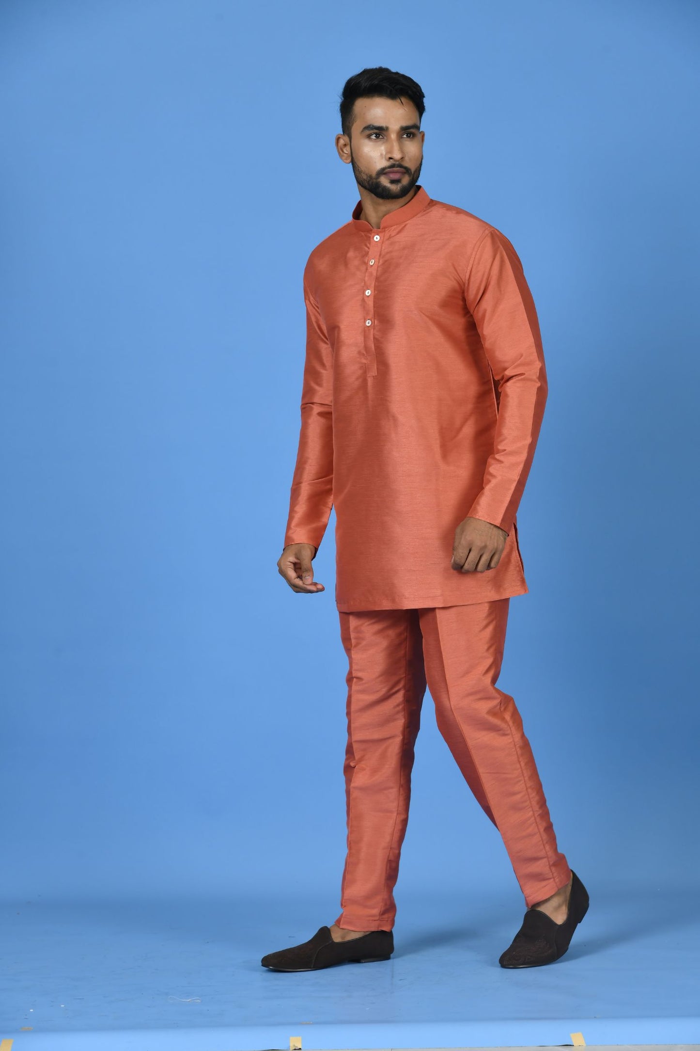 Designer Short Kurta In Peach