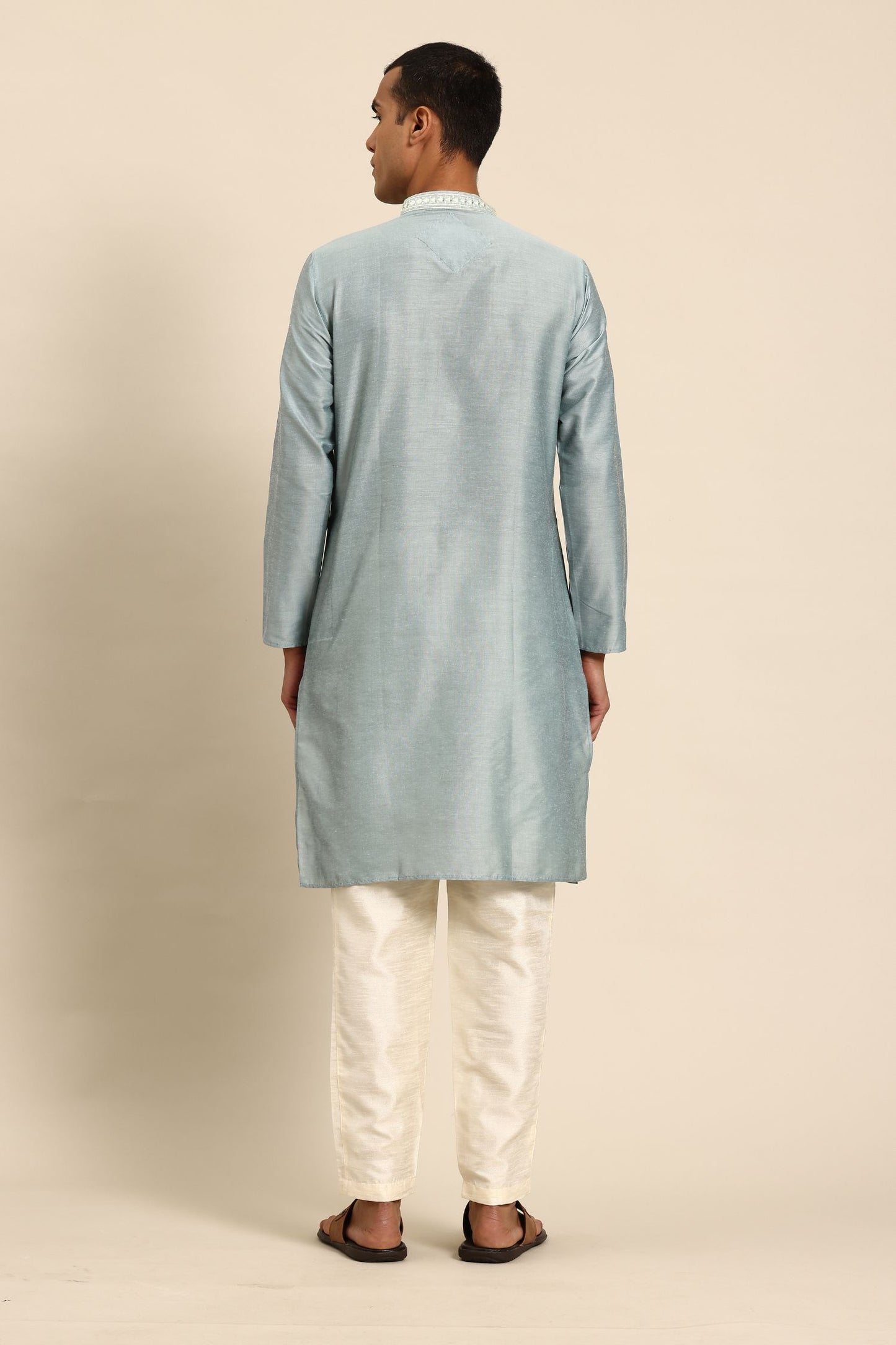 Designer Long Kurta In Light Blue