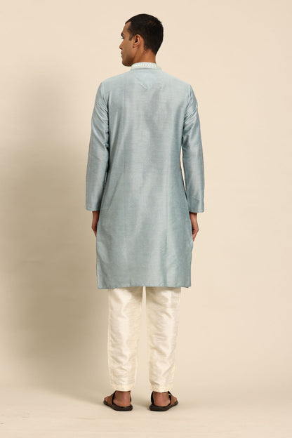 Designer Long Kurta In Light Blue