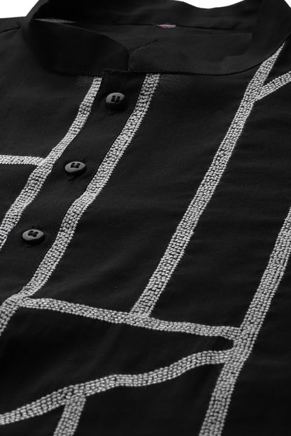Designer Long Kurta In Black
