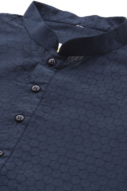 Designer Long Kurta In Dark Blue