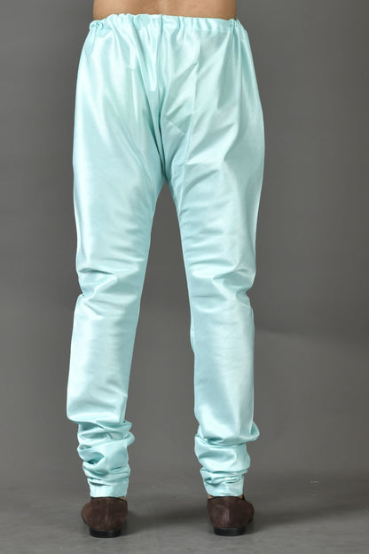 Designer Wear Sky Blue Color Silk Churidar