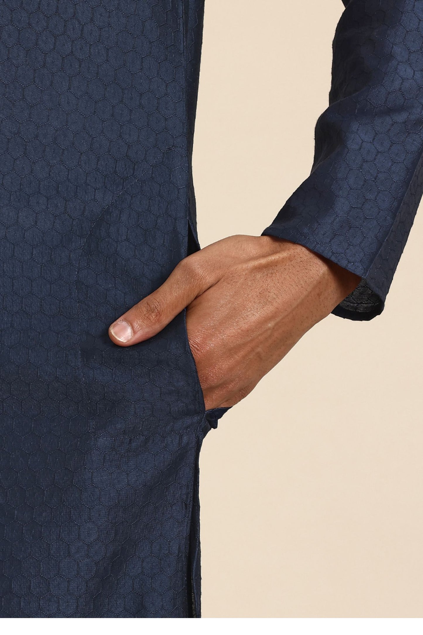 Designer Long Kurta In Dark Blue