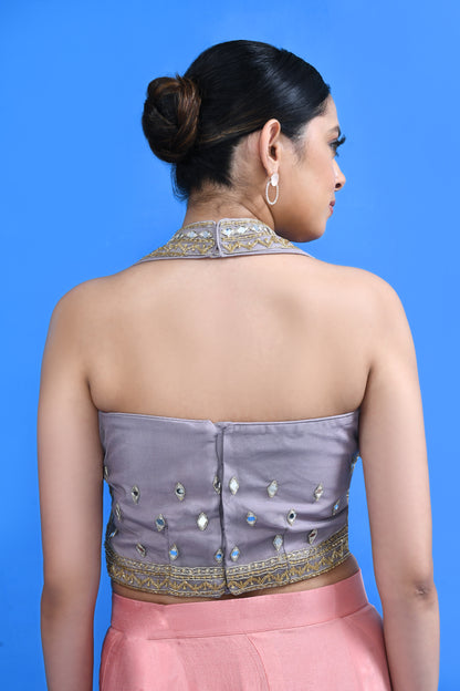 Designer Wear Multicolour Chinon Chiffon Drape Saree