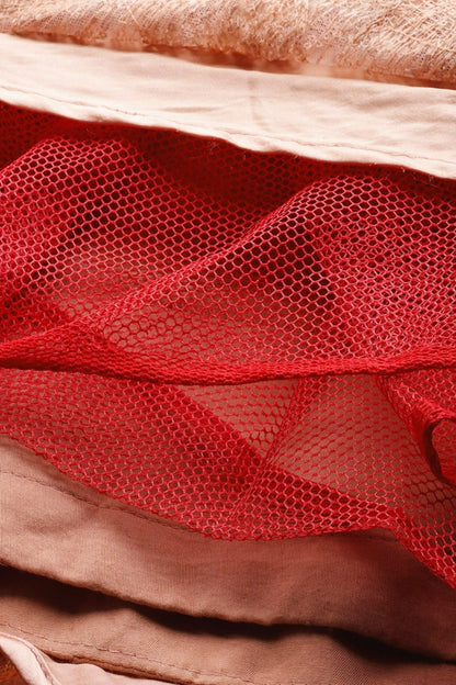 Desginer Peach Net Gown - Simaaya