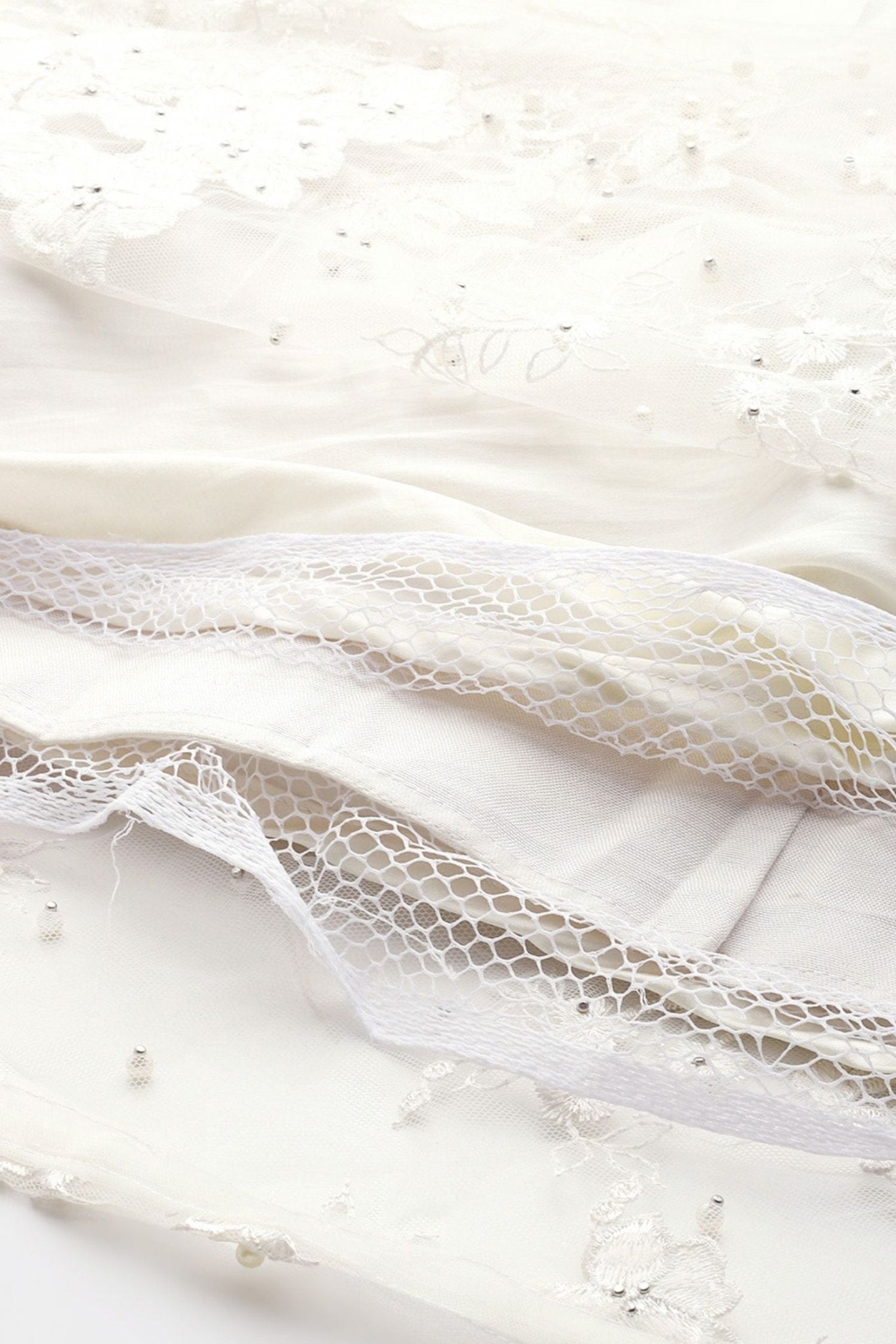 Desginer White Net Gown - Simaaya