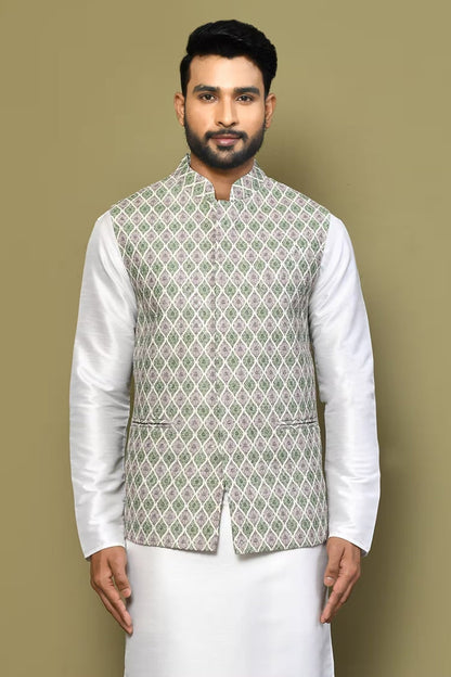 Designer Jacket In Green - Simaaya