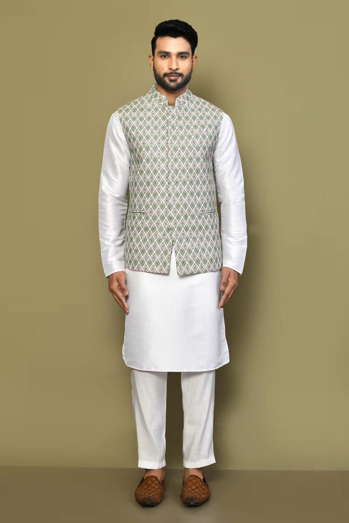 Designer Jacket In Green - Simaaya