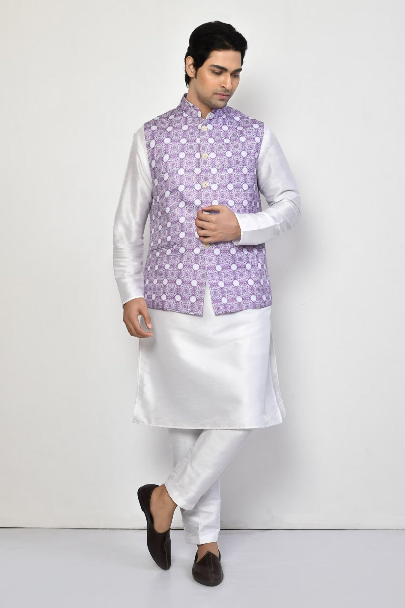 Designer Jacket In Lavender - Simaaya