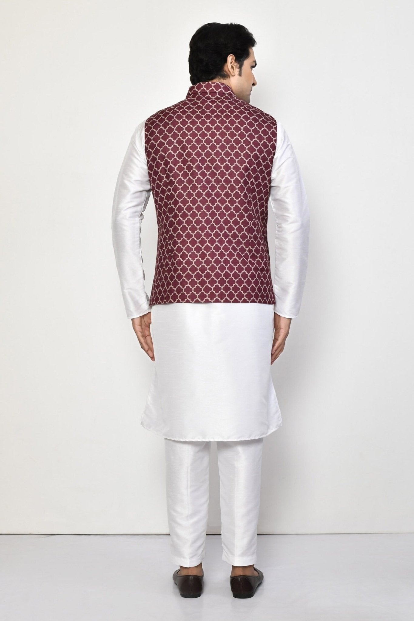 Designer Jacket In Maroon - Simaaya