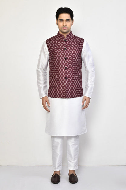 Designer Jacket In Maroon - Simaaya