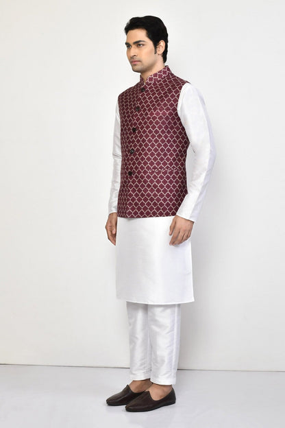 Designer Jacket In Maroon - Simaaya