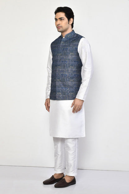 Designer Jacket In Navy Blue - Simaaya