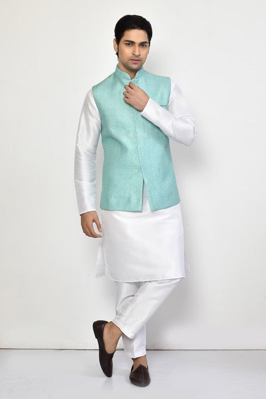 Designer Jacket In Sky Blue - Simaaya
