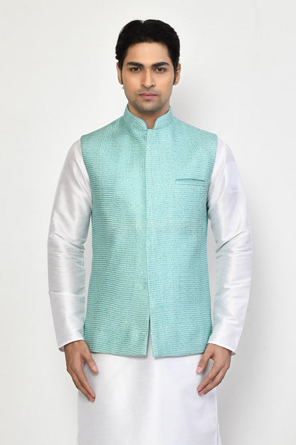 Designer Jacket In Sky Blue - Simaaya