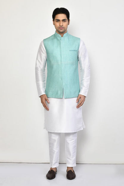 Designer Jacket In Sky Blue - Simaaya