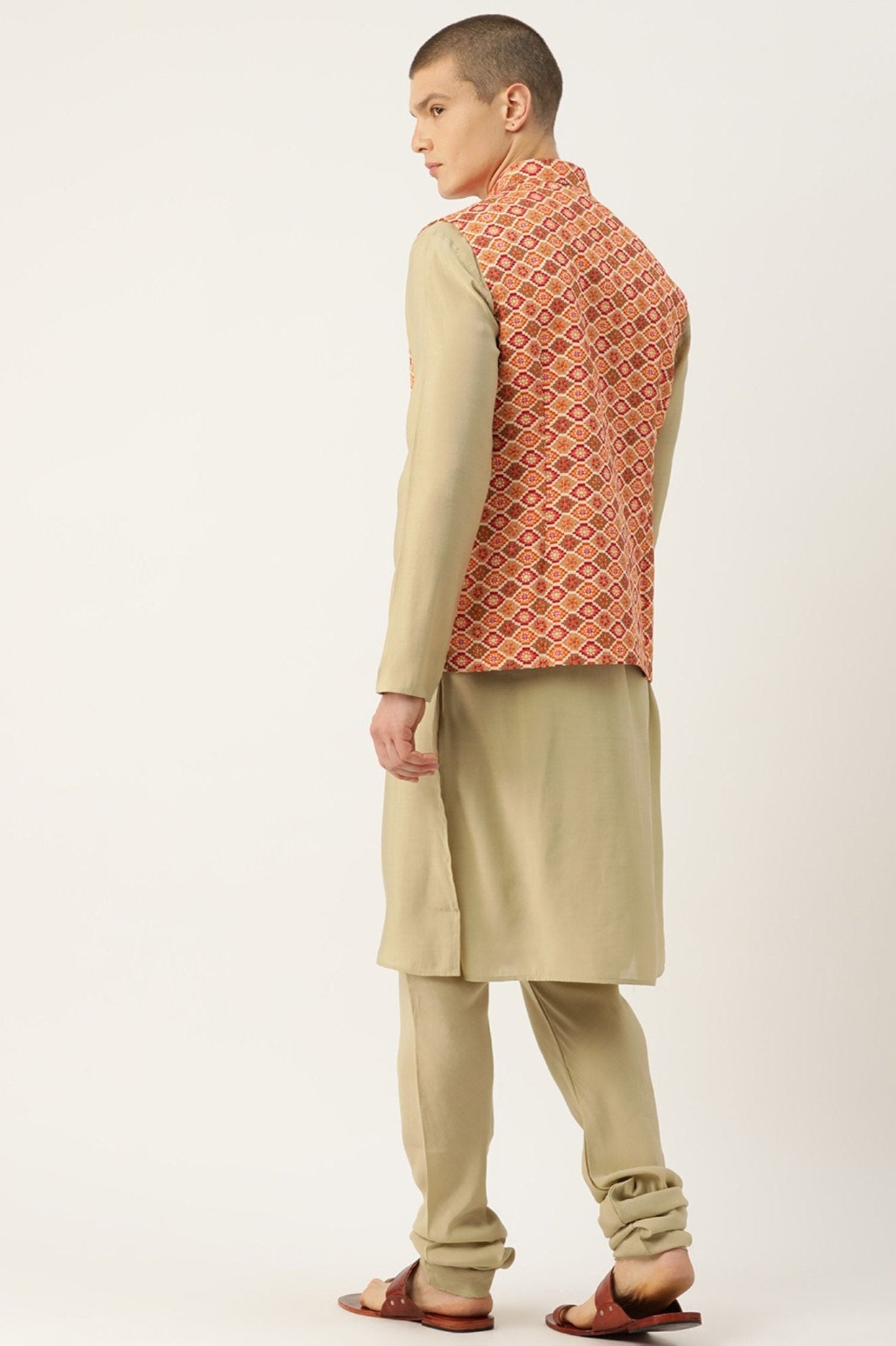 Designer Jacket In Vermillion - Simaaya
