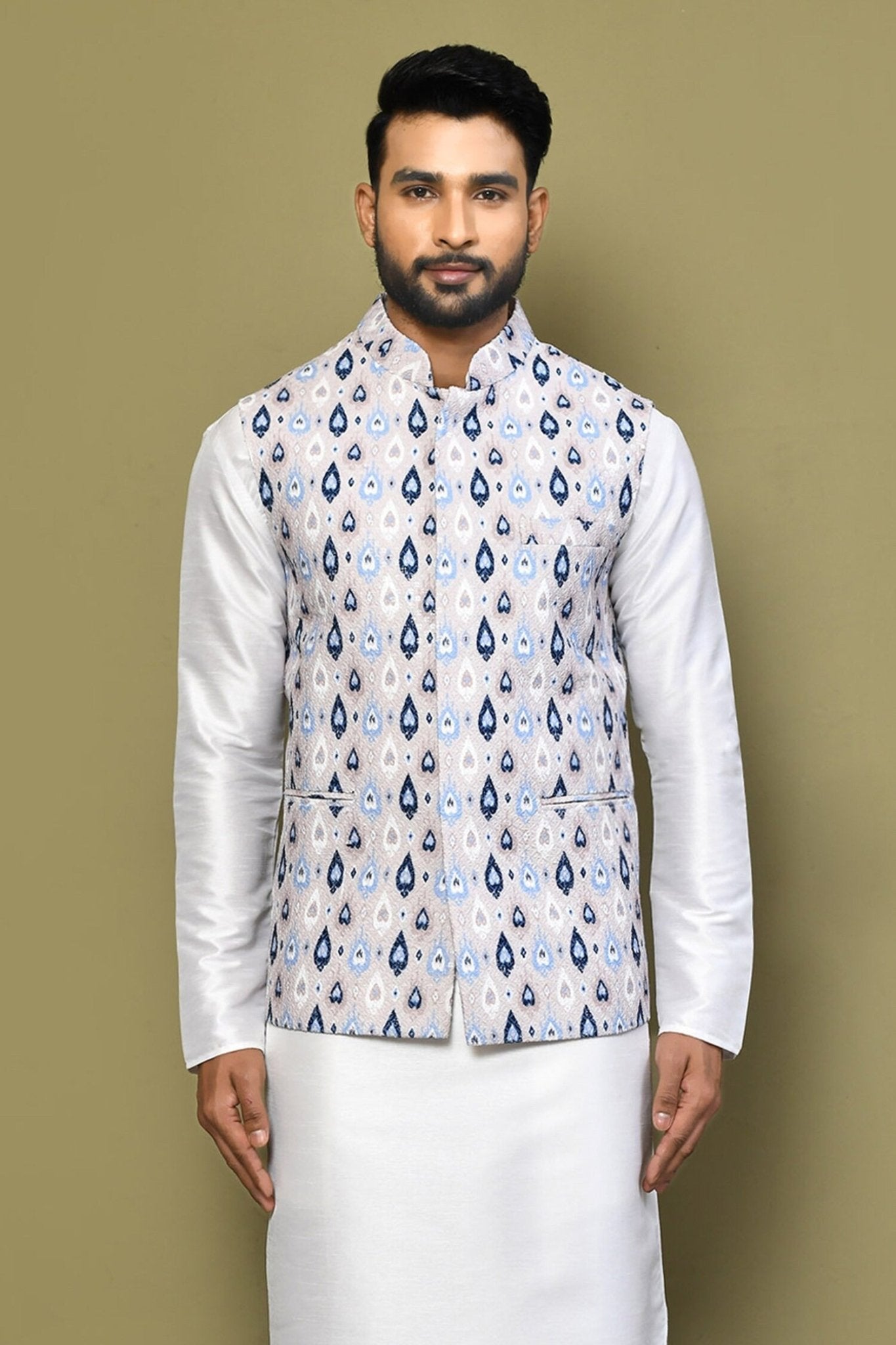 Designer Jacket In White - Simaaya