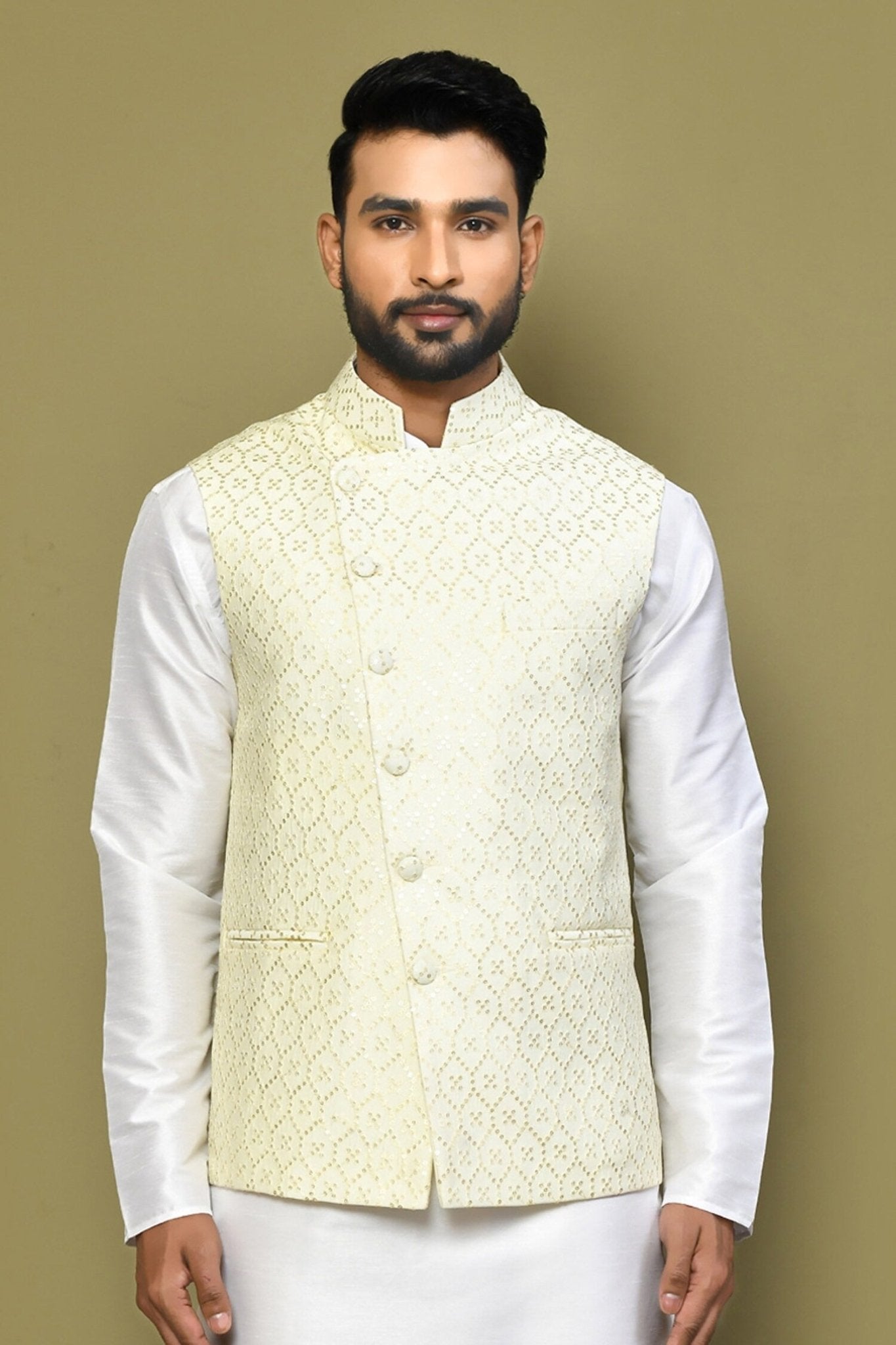 Designer Jacket In White - Simaaya