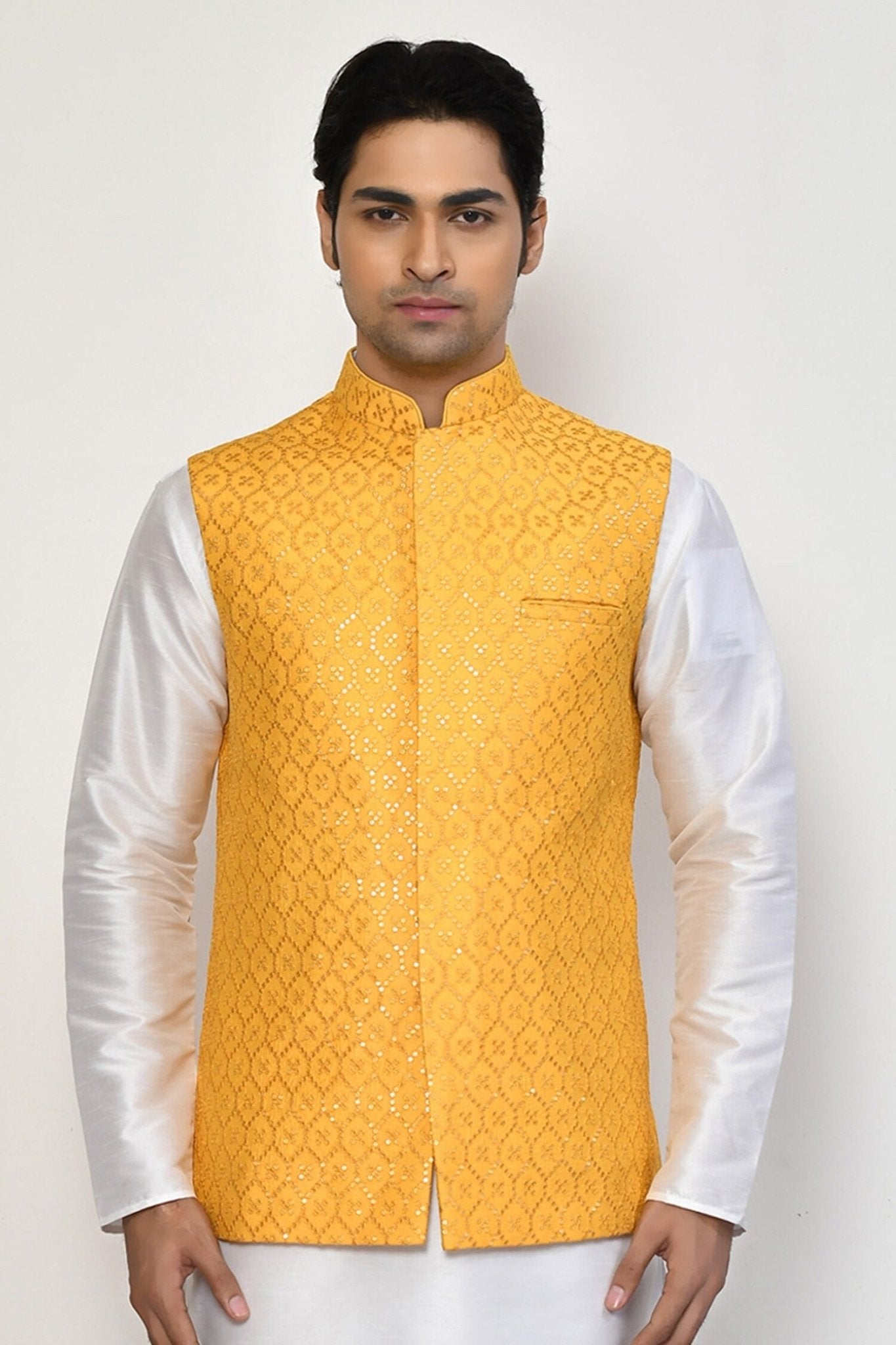 Designer Jacket In Yellow - Simaaya