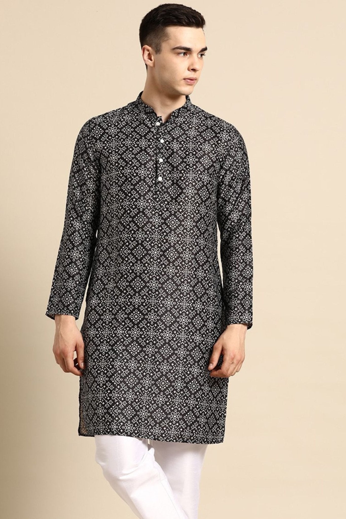 Designer long Kurta Black - Simaaya